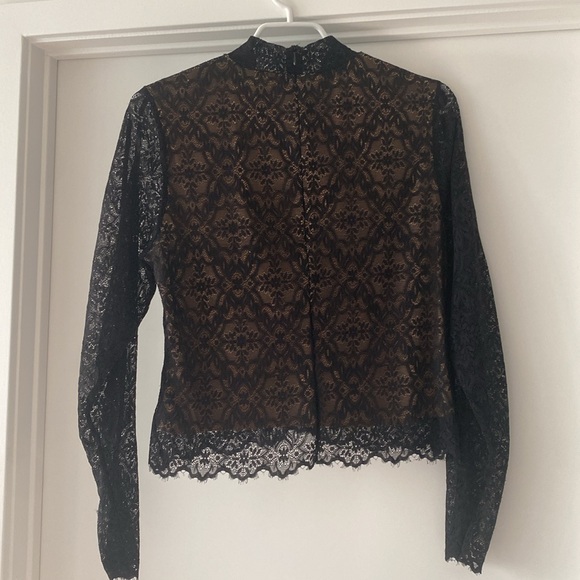 Aritzia Wilfred Adriane Black Lace Top - Picture 3 of 6